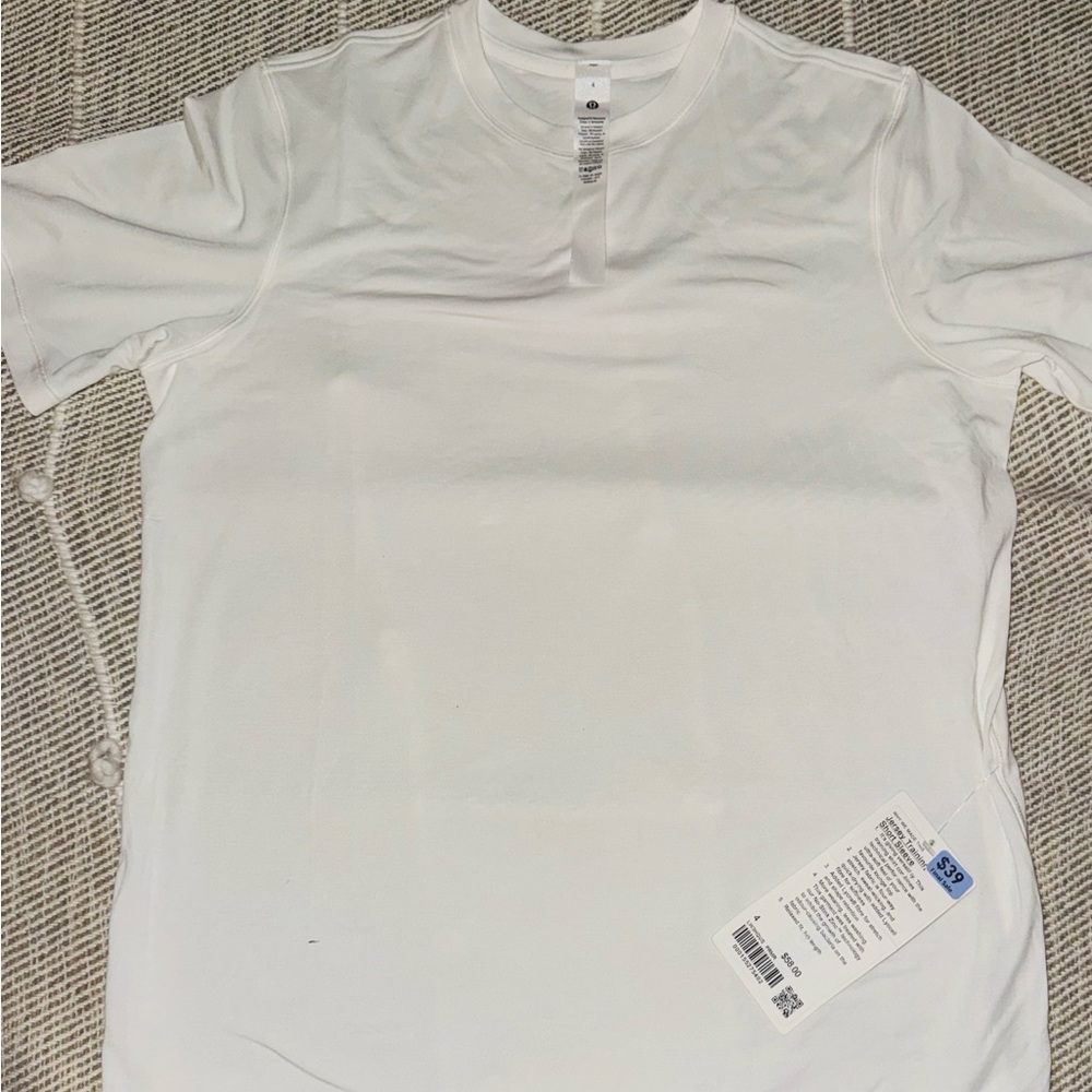 lululemon athletica White Jersey Training Short Sleeved Tee